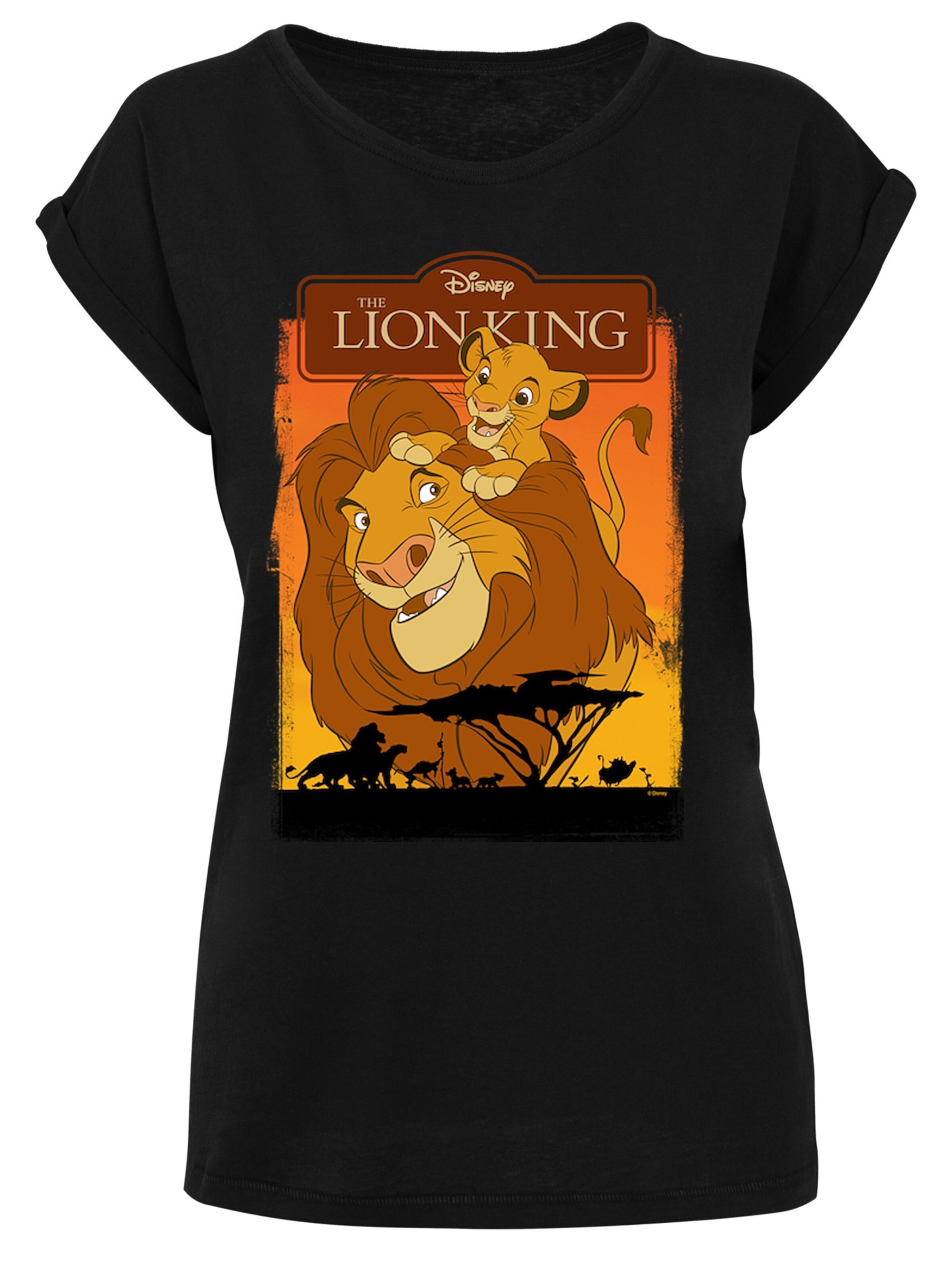 F4NT4STIC Shirt 'Disney König Der Löwen Simba Und Mufasa' in Black: front