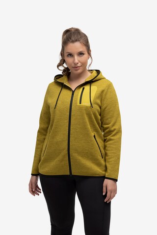 Ulla Popken Zip-Up Hoodie in Yellow: front