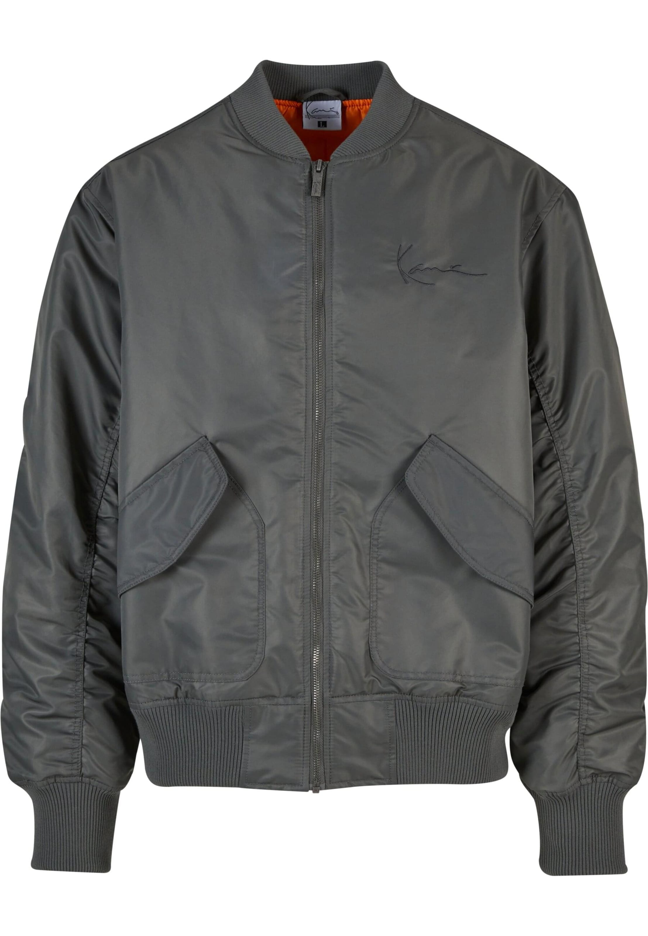 Giacca di mezza stagione 'Distressed' di Karl Kani in grigio: frontale