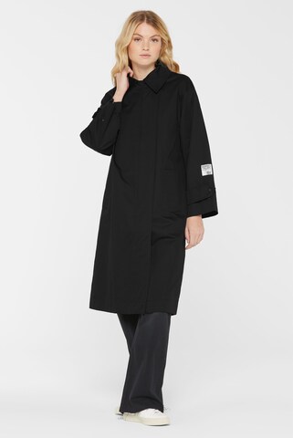 SENSES.THE LABEL Between-Seasons Coat in Black: front