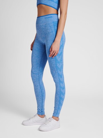 Hummel Skinny Sporthose in Blau