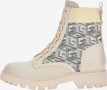 GUESS Lace-Up Ankle Boots 'Raziela' in Beige: front