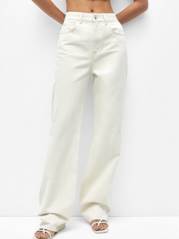 Pull&Bear Wide Leg Jeans in Beige