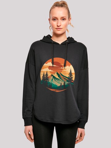 Sweat-shirt 'Sonnenuntergang Berglandschaft' F4NT4STIC en noir : devant