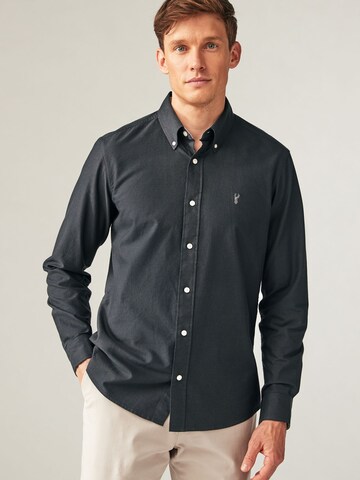 Next Slim fit Button Up Shirt in Grey: front