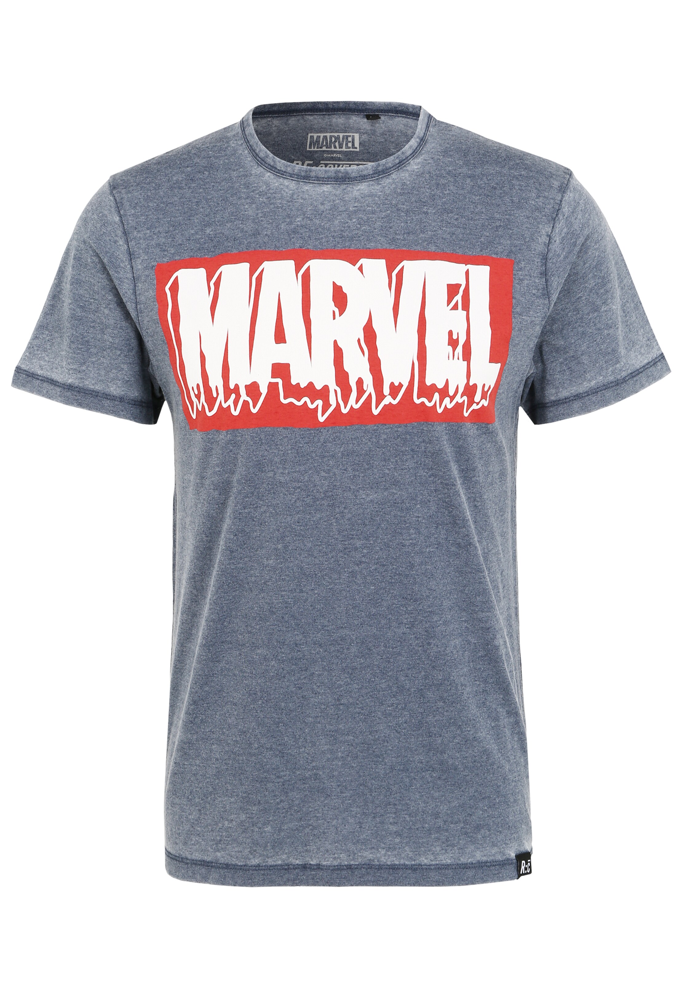 Recovered Shirt 'Marvel Slime Logo Vintage' in Blue: front