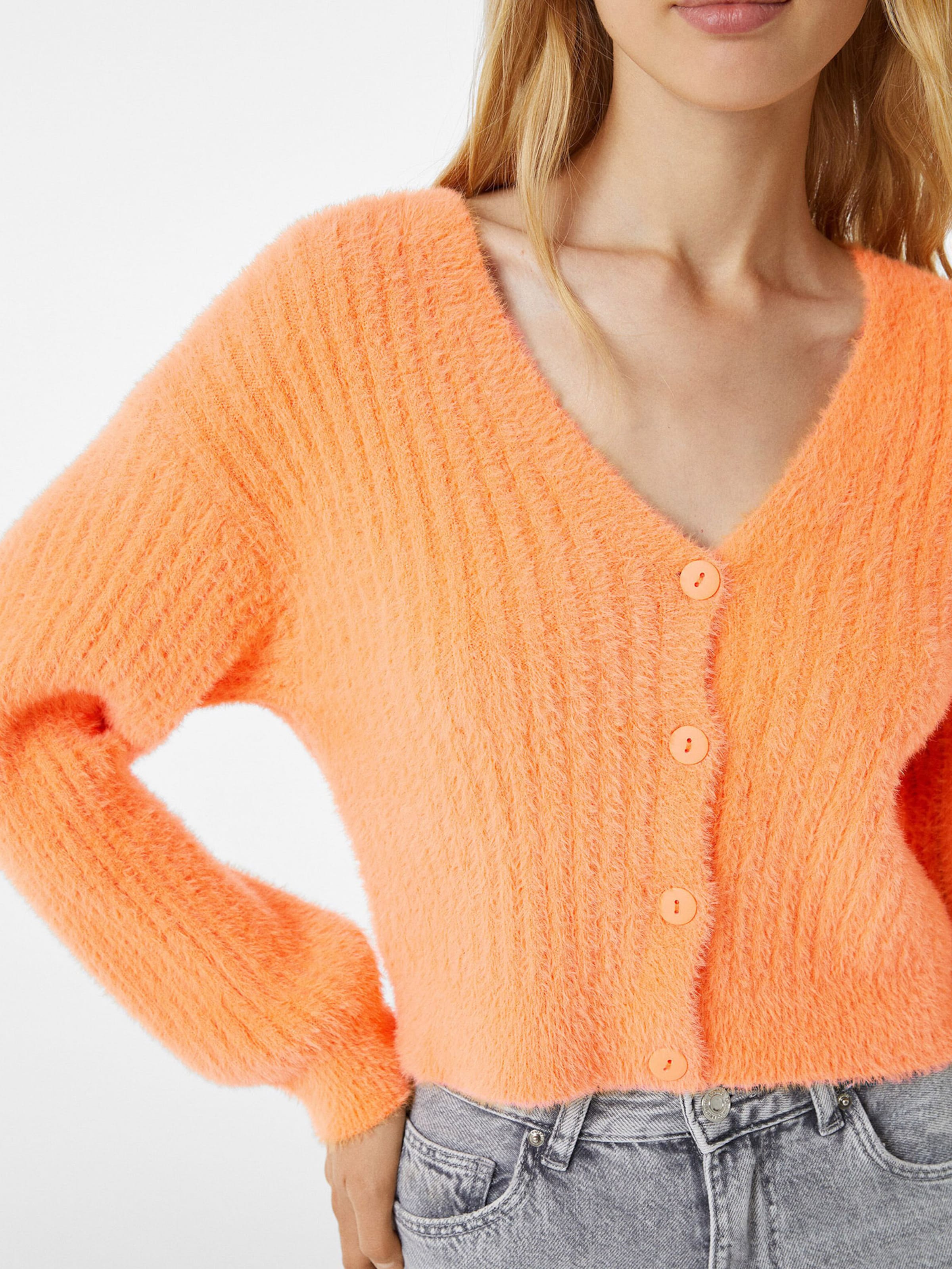 Rabatt 94 % Orange S DAMEN Pullovers & Sweatshirts Strickjacke Casual Bershka Strickjacke 