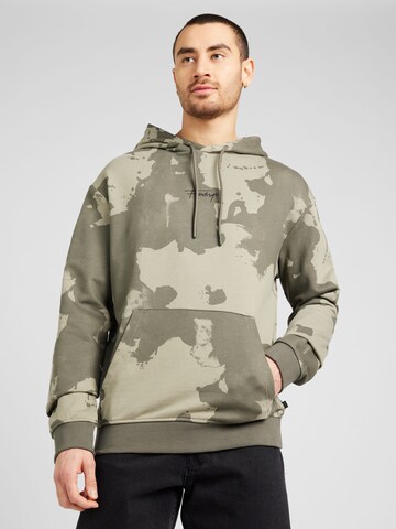 QS Sweatshirt in Groen: voorkant