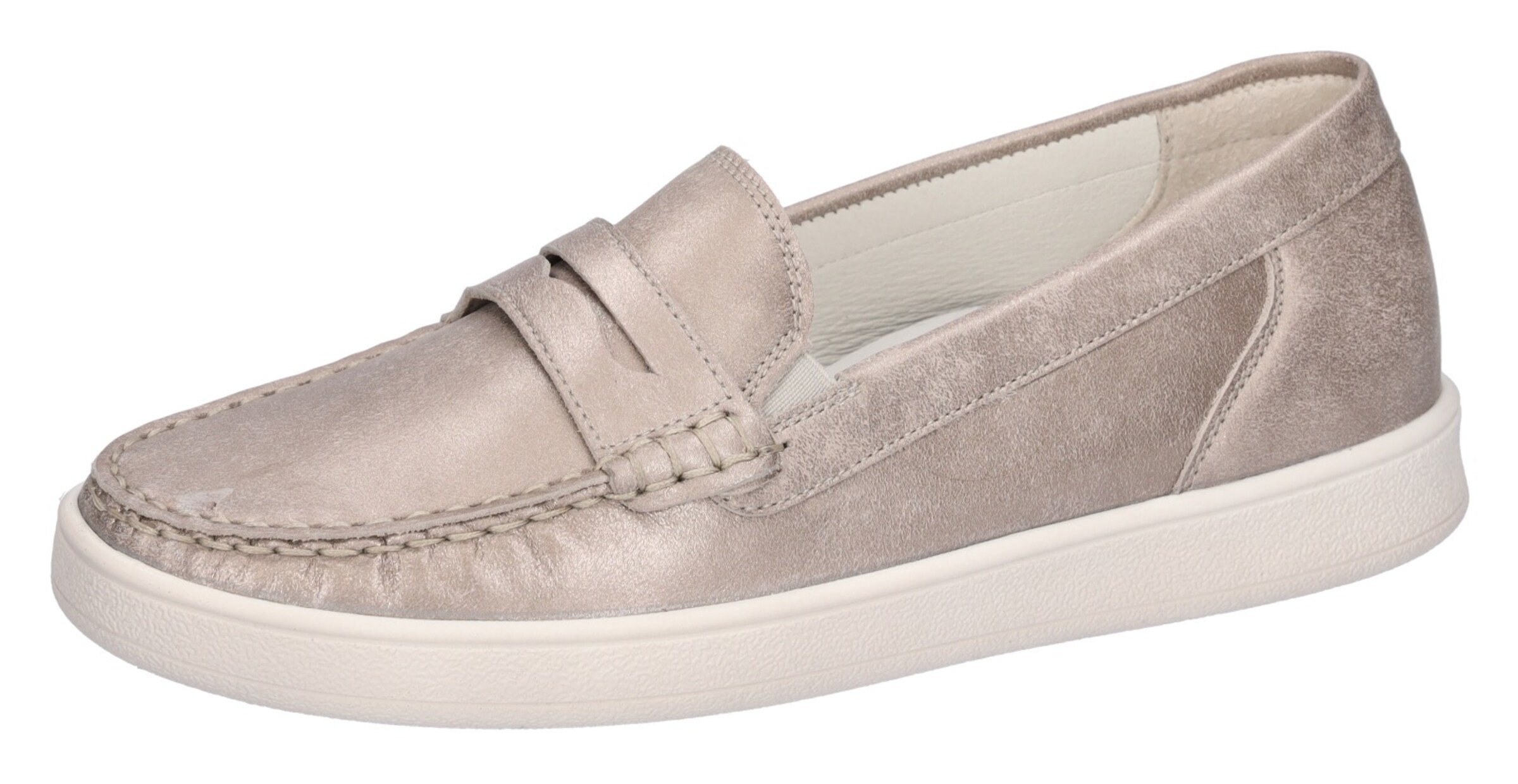 WALDLÄUFER Mokassin in Silber: Vorderseite