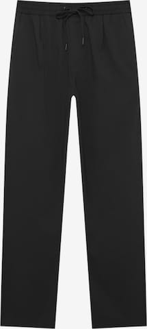 Pull&Bearregular Hlače - crna boja: prednji dio