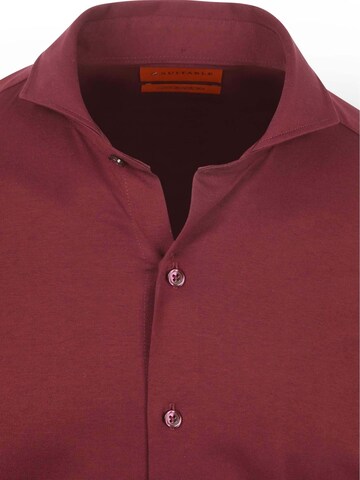 Suitable Slim fit Button Up Shirt in Red