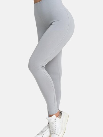 Evoni Slim fit Leggings 'aus Baumwolle mit hohem Bund' in Grey