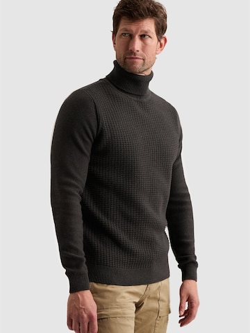 PME Legend Pullover 'Pullover in 100% cotton with high collar'‌‌‌‌‌‌‌ in Grau: Vorderseite