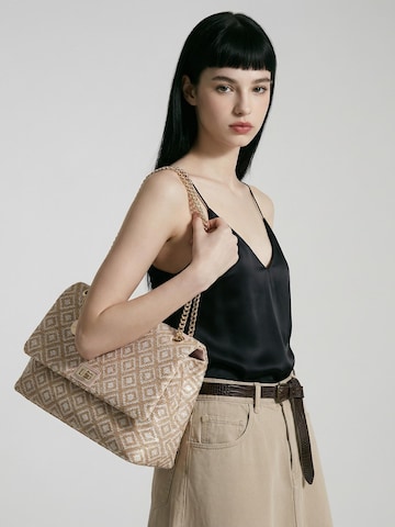 Borsa a spalla 'Borsa a Spalla Donna Amelia Plus - Jacquard Geometrico Poliestere' di Kassandra in beige