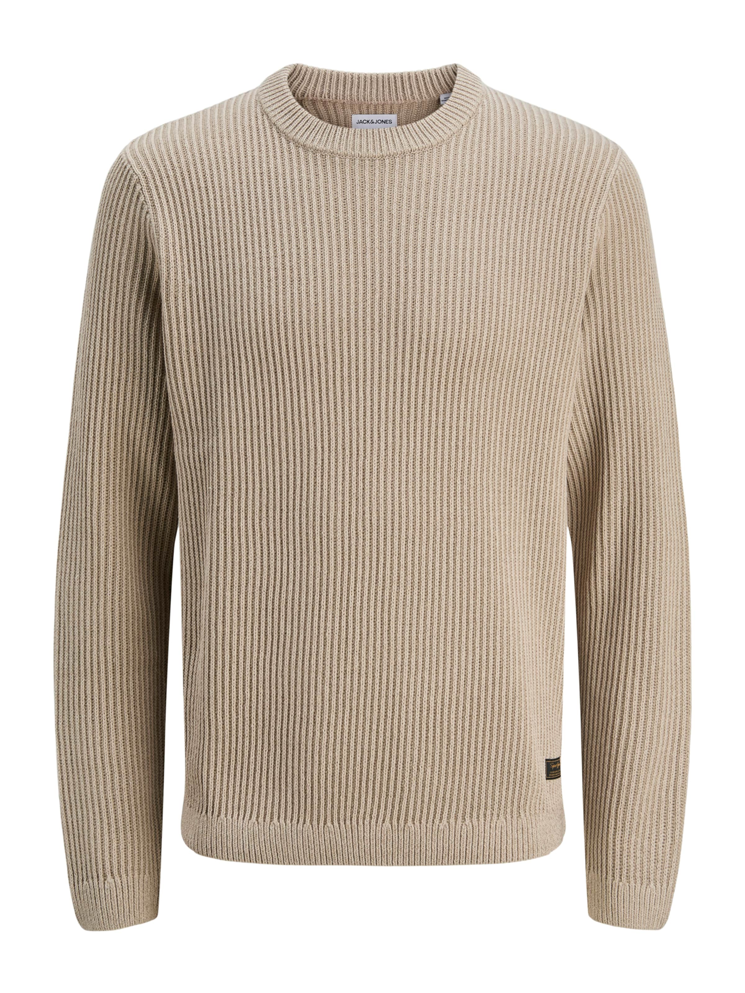 Pull-over 'JJEDover' JACK & JONES en beige : devant