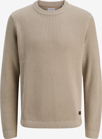 smėlio JACK & JONES Megztinis 'JJEDover': priekis