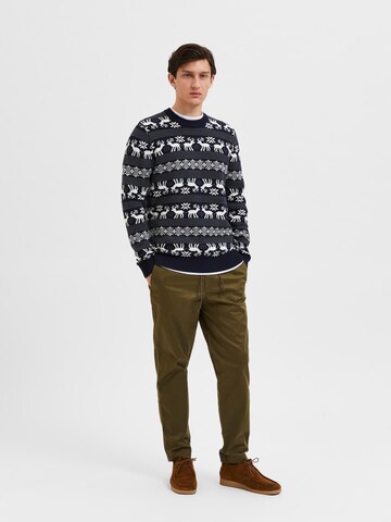 Pull-over 'Deer' SELECTED HOMME en bleu