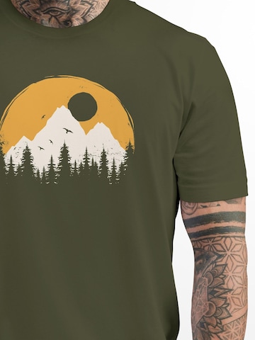 Neverless Shirt 'Mountains' in Green