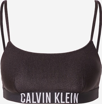 Calvin Klein Swimwear Bikini Top in Black: front