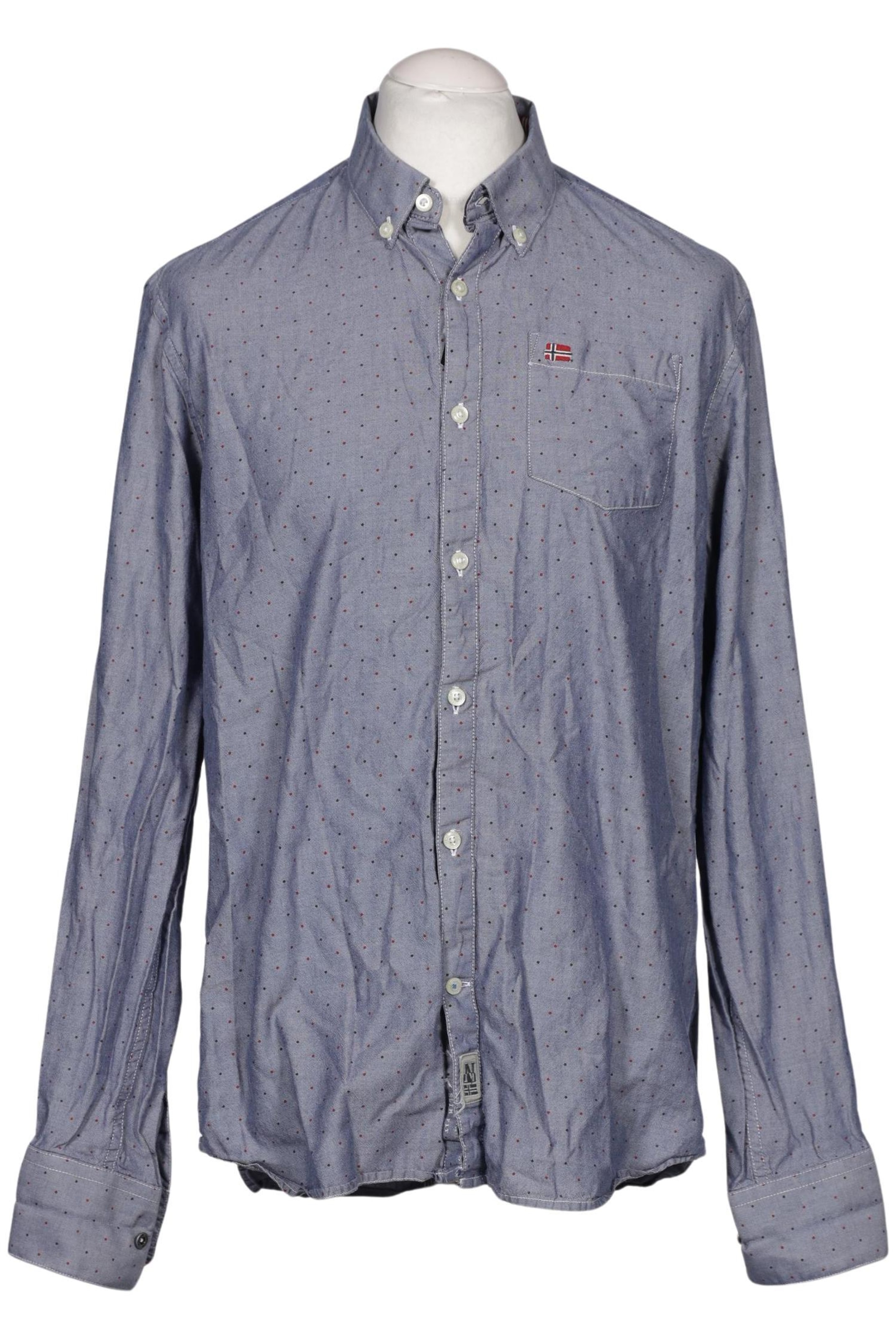 NAPAPIJRI Button Up Shirt in XL in Blue: front