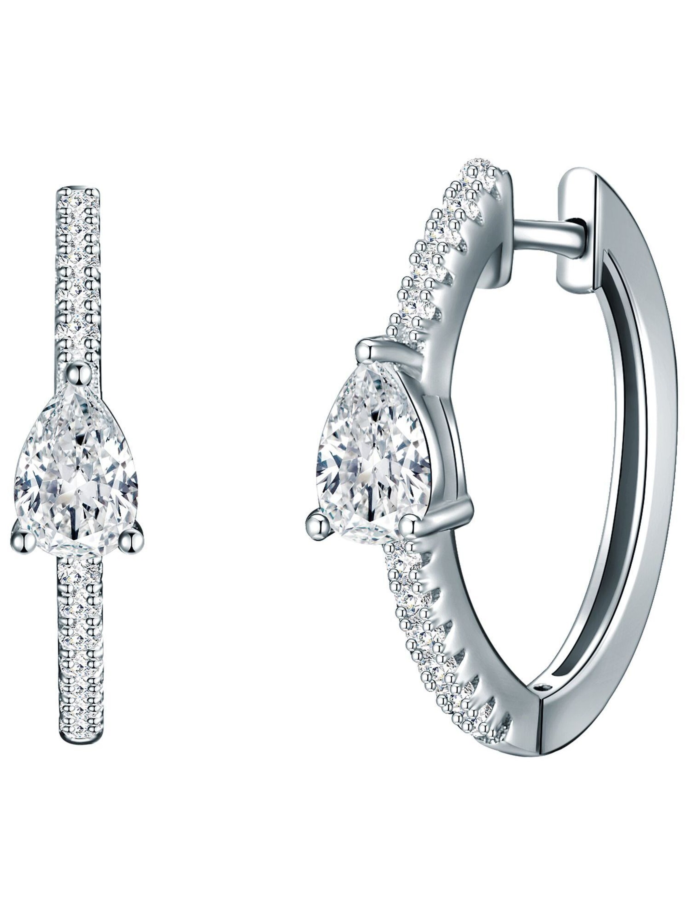 Trilani Earrings in Silver: front