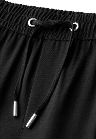 STREET ONE Loosefit Wide Leg Twill Hose in Schwarz