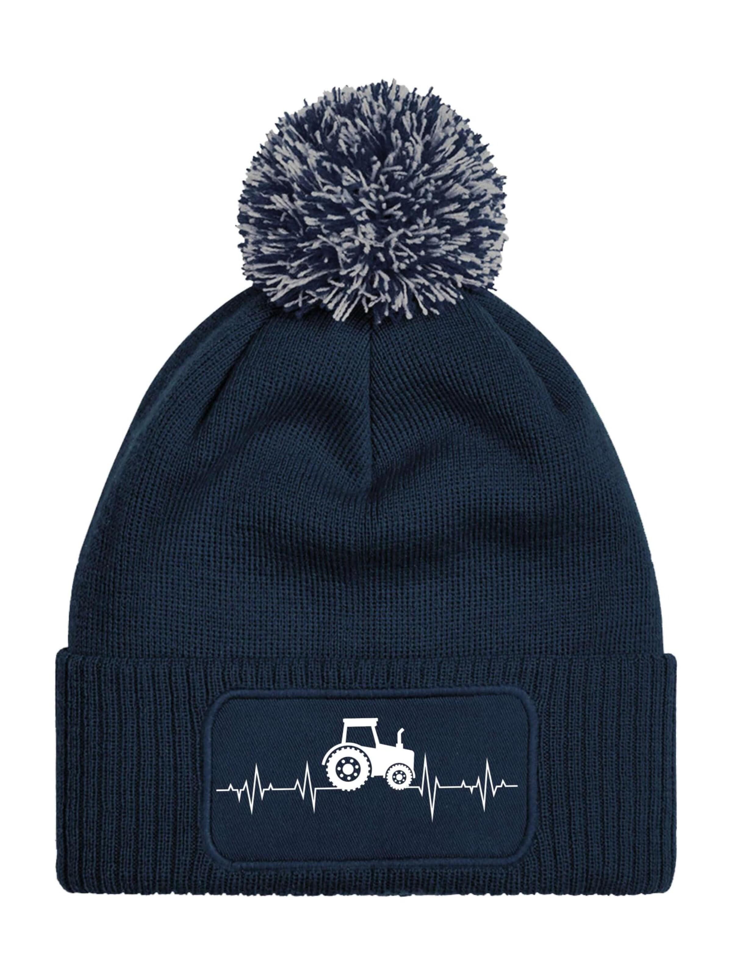 Youth Designz Mütze 'Heartbeat Traktor'‌‌‌‌ in Blau: Vorderseite