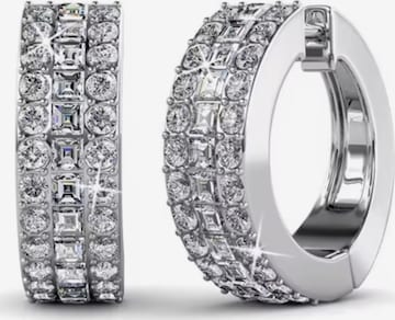 ROUGEMONT Jewellery Earrings 'Funkelnde Kristall Creolen Ohrringe' in Silver: front