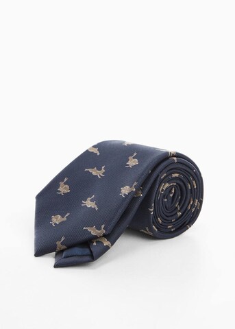 MANGO MAN Tie 'Rabbit' in Blue