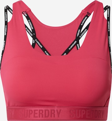 Soutien-gorge de sport Superdry en rose : devant