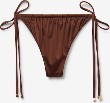 CALZEDONIA Bikini Bottoms 'Shiny Satin' in Brown: front