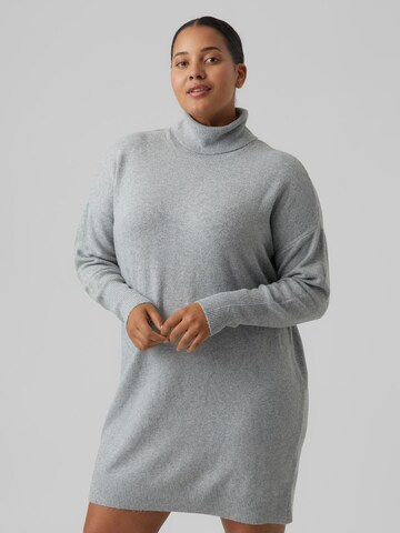 Vero Moda Curve Knitted dress 'Brilliant' in Grey: front