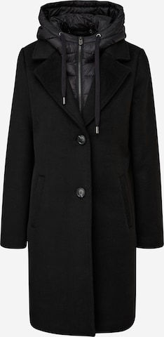 Manteau mi-saison comma casual identity en noir : devant