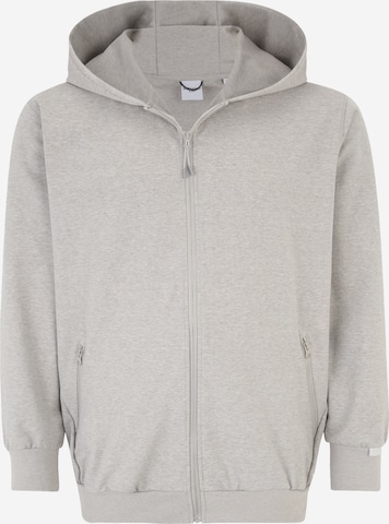 Jack & Jones Plus Zip-Up Hoodie in Grey: front