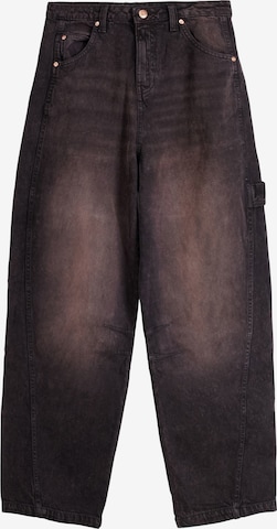 Bershka Wide leg Jeans in Brown: front