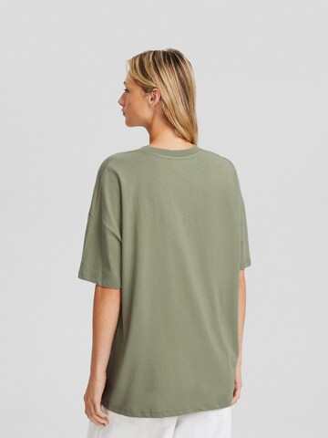 Bershka Oversized tričko – zelená