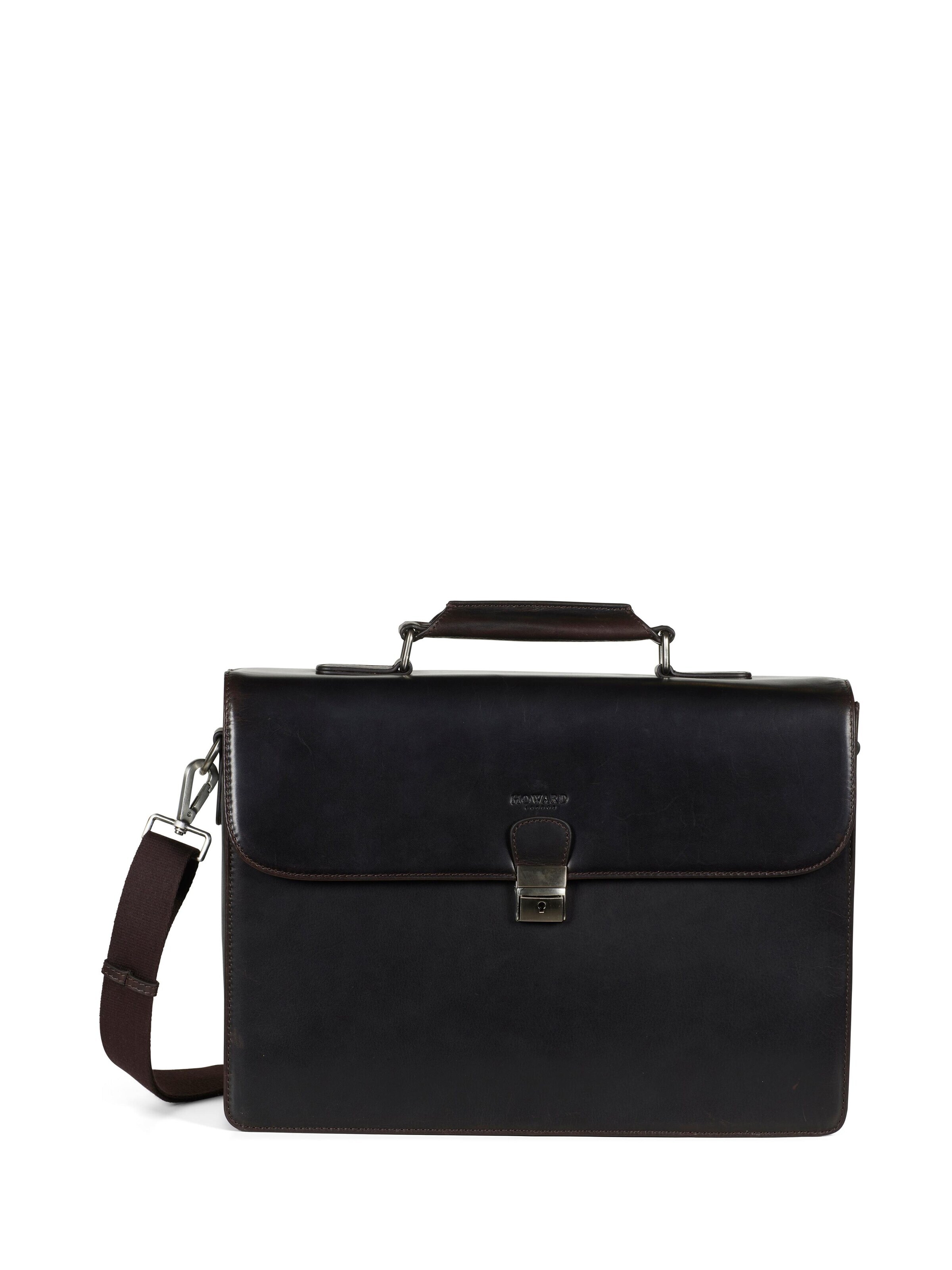 Valigetta ventiquattrore 'Briefcase Bag Eric Dark Brown' di Howard London in marrone: frontale