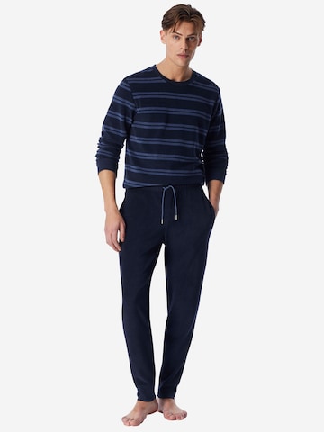 SCHIESSER Pyjamas lang i blå