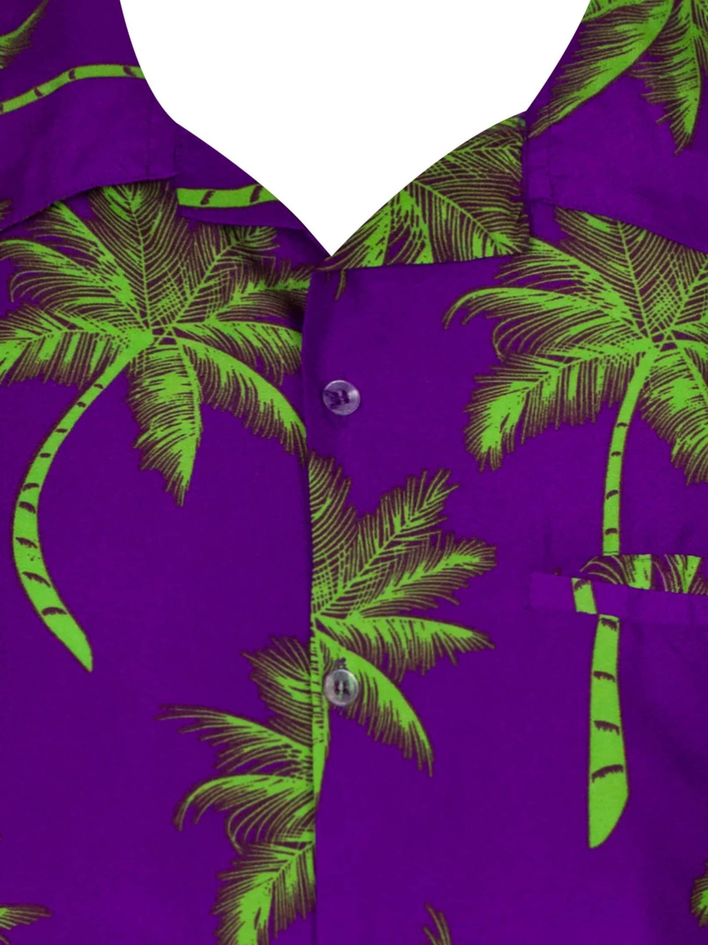 King Kameha Shirt 'Palmshadow'‌‌‌‌‌ in Lila