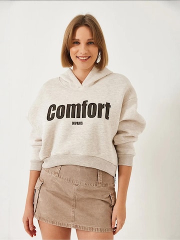 Felpa di Bianco Lucci in beige: frontale