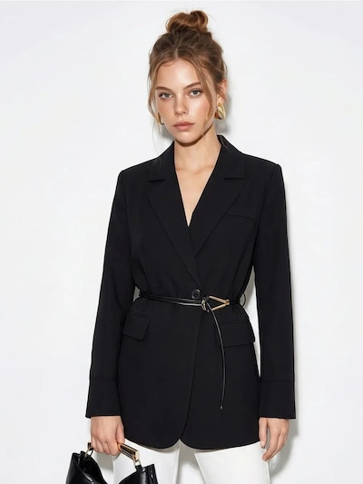 Bianco Lucci Blazer en 36 en noir, Vue avec produit