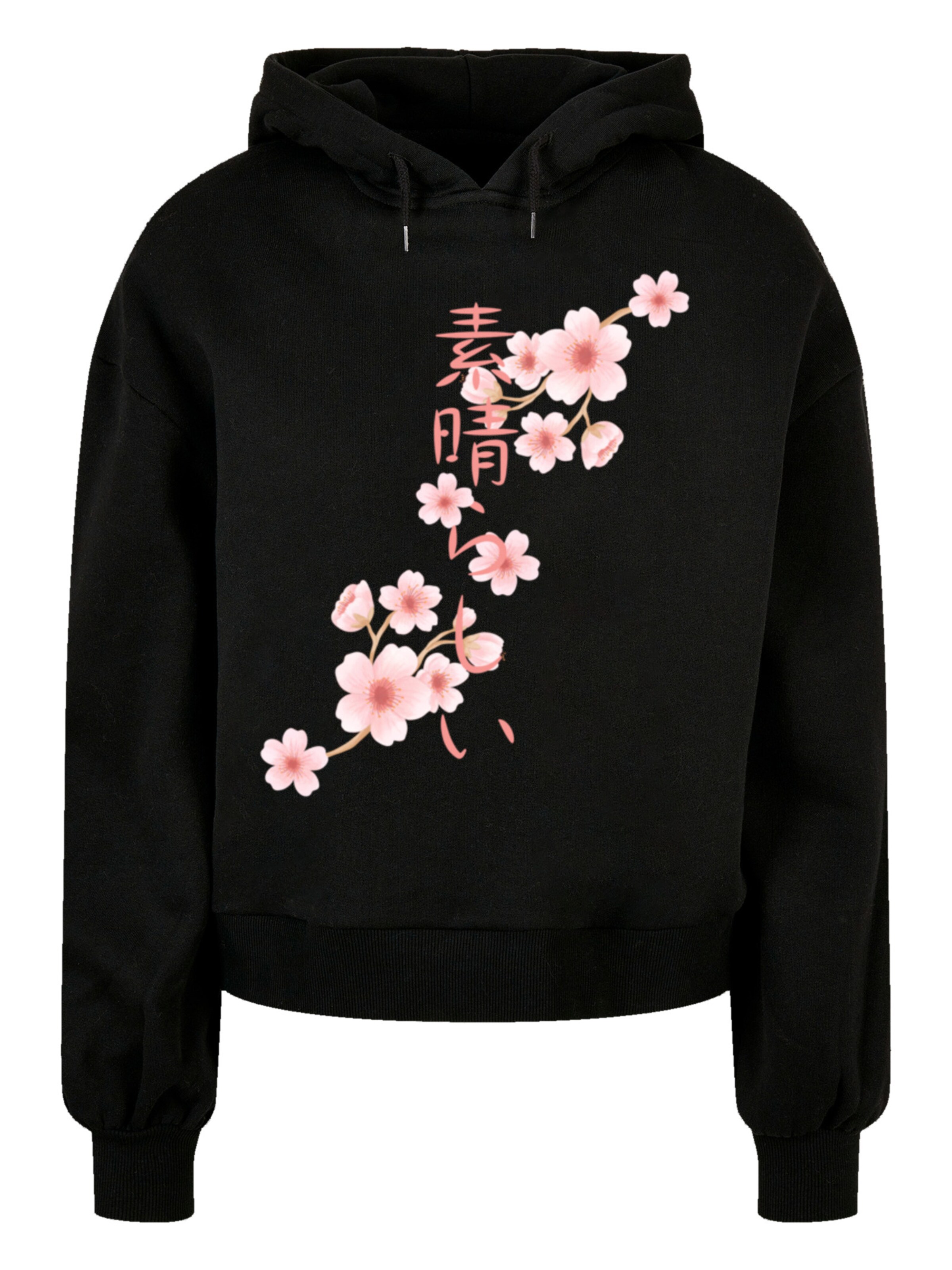 F4NT4STIC Sweatshirt 'Kirschblüten Asien' in pink / schwarz, Produktansicht