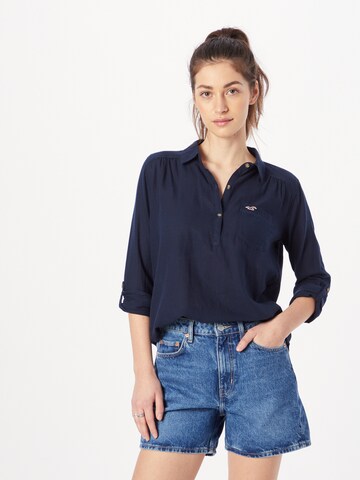 HOLLISTER Pluus 'LS POPOVER NAVY', värv sinine: eest vaates