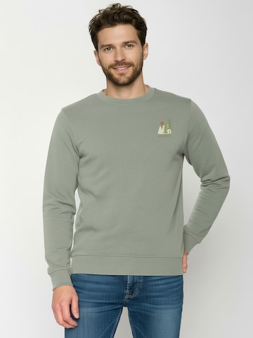 Felpa ' Wild Wild Pines ' di GREENBOMB in grigio: frontale
