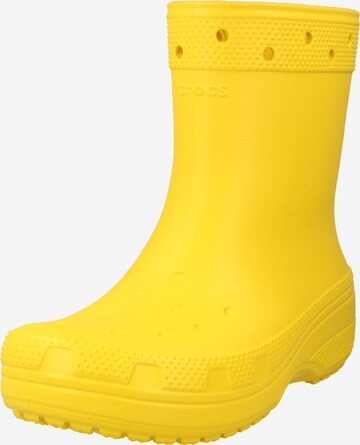 Bottes en caoutchouc Crocs en jaune : devant