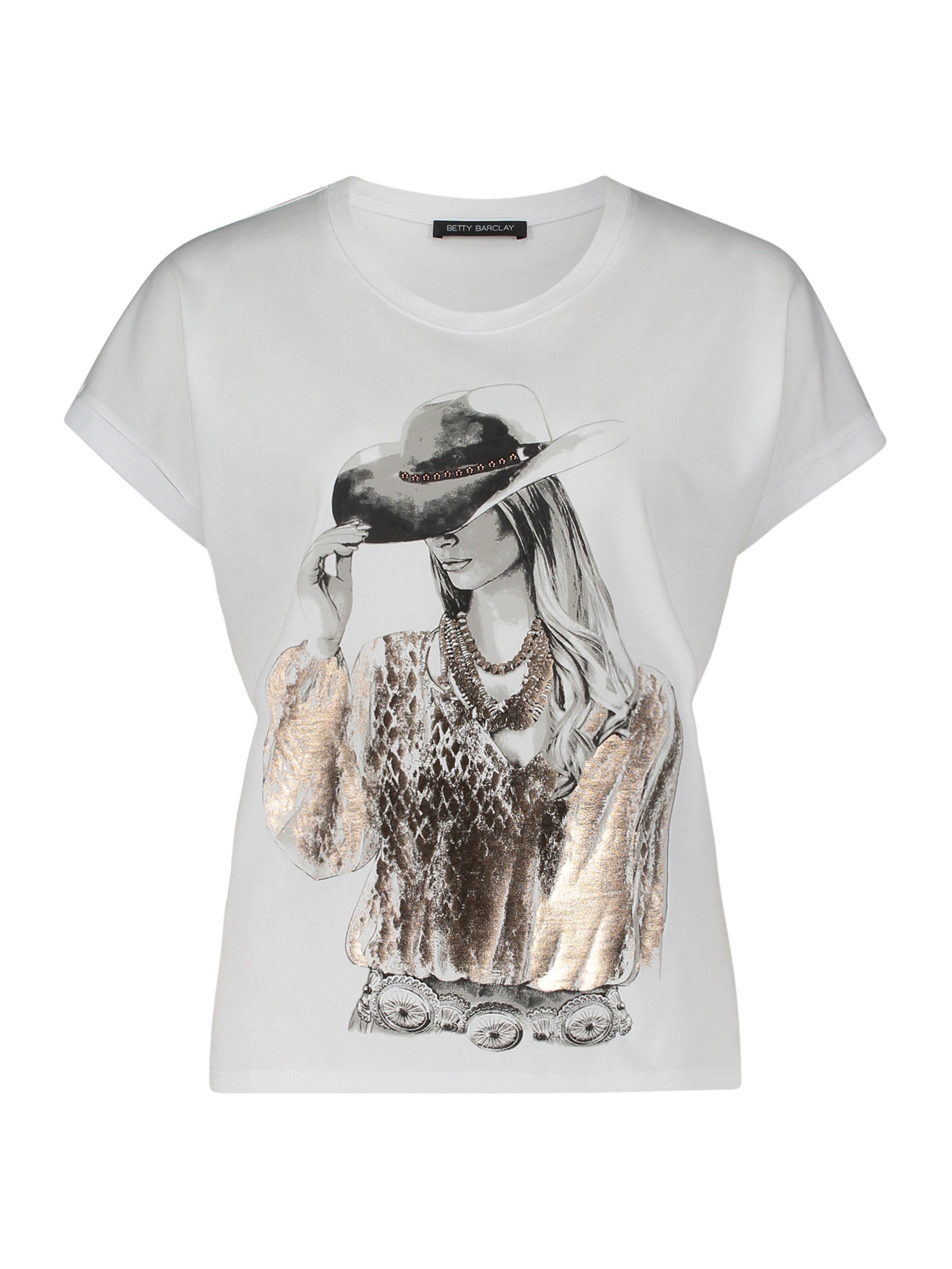 T-shirt Betty Barclay en blanc : devant