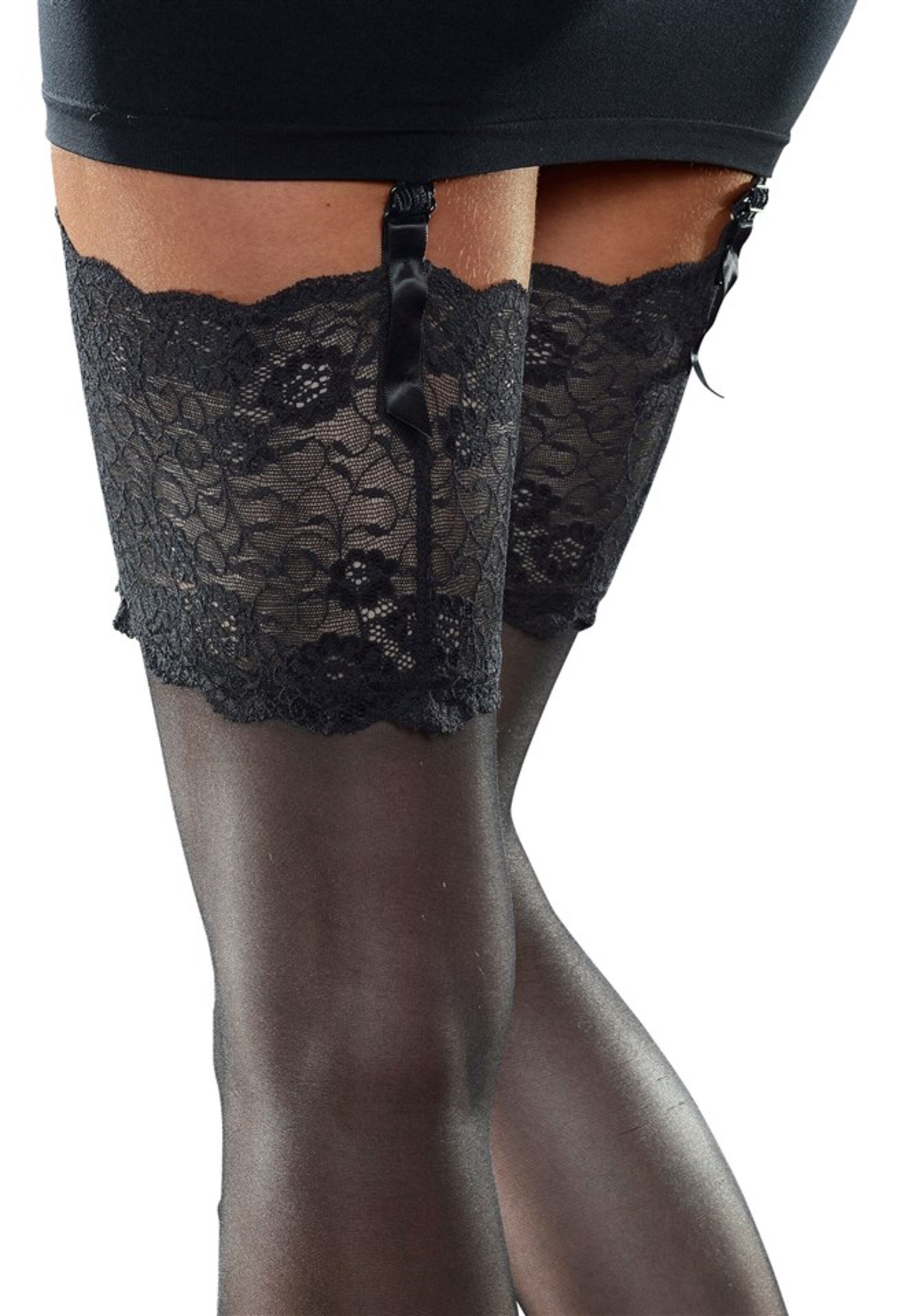 LASCANA Hold up stockings in Black