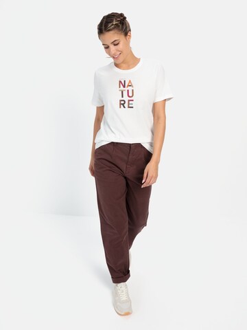 CAMEL ACTIVE T-Shirt mit Print aus nachhaltiger Baumwolle in Weiß