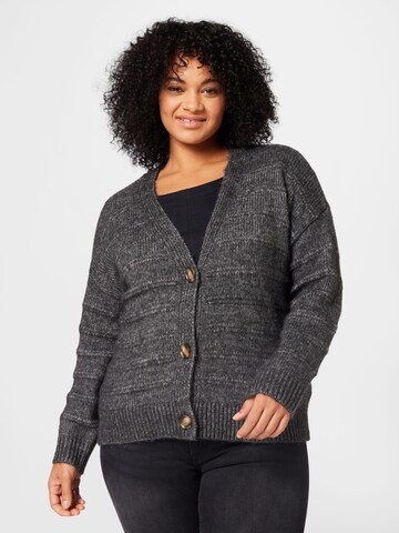 ONLY Carmakoma Strickjacke 'CELINA' in Grau: Vorderseite