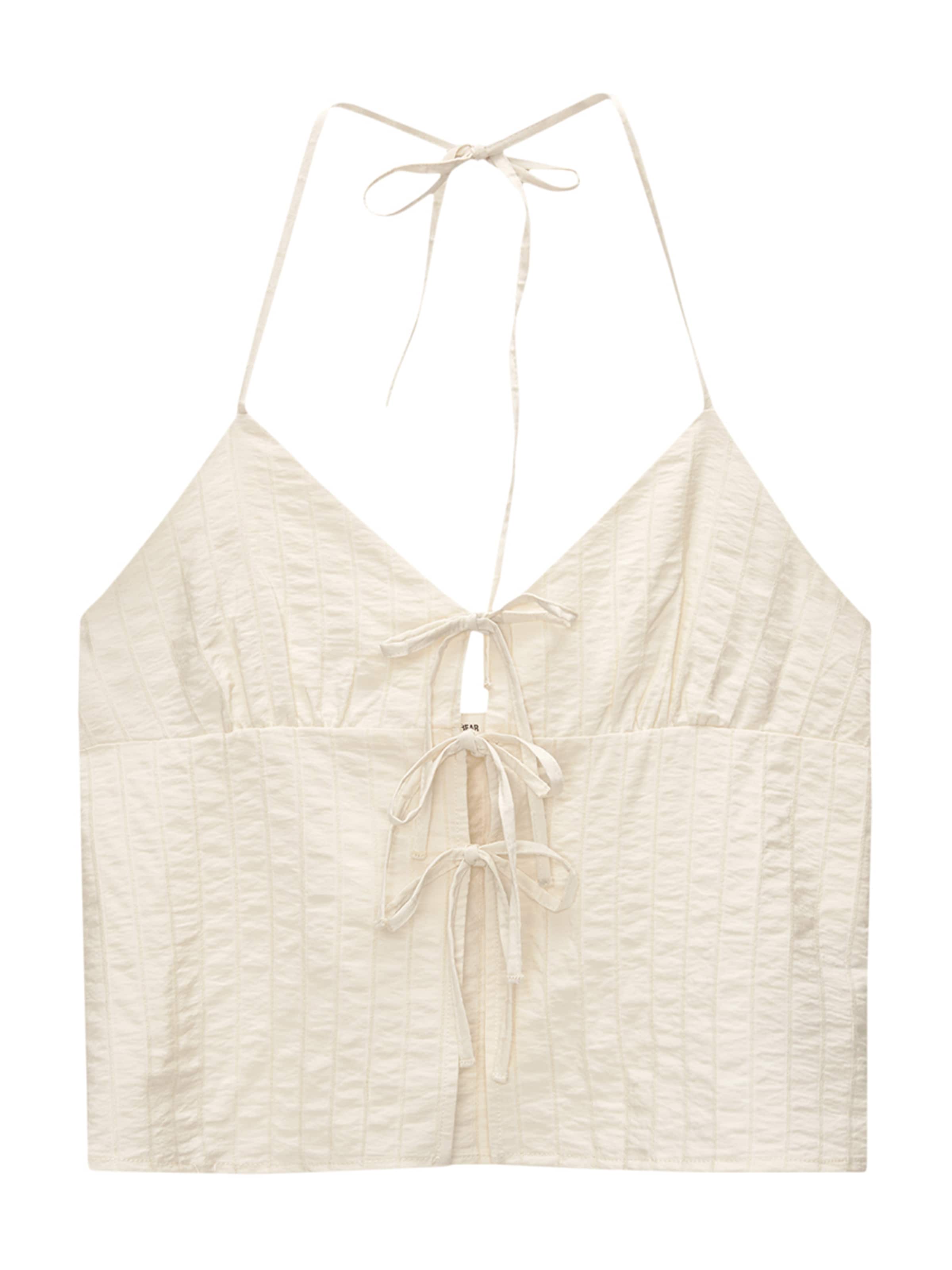 Pull&Bear Top w kolorze biały: przód